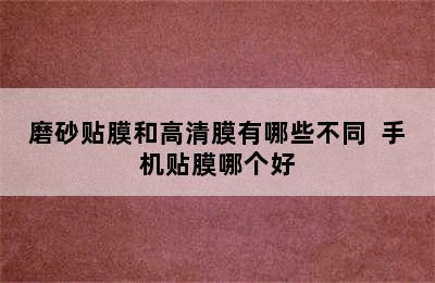 磨砂贴膜和高清膜有哪些不同  手机贴膜哪个好